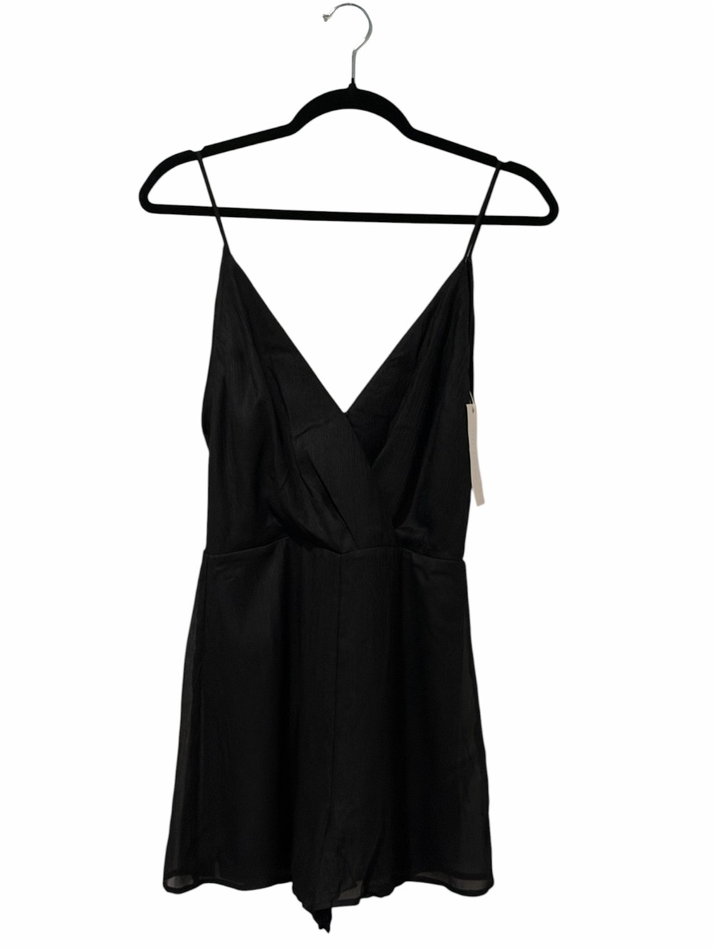 NWT Lush Black Spaghetti Strap V-Neck Romper size small